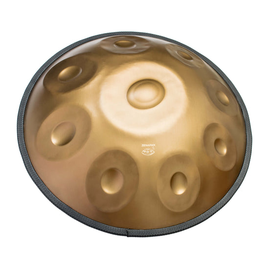 Handpan re mineur 9 note dore, frequence 432hz, frequence 440hz, hang drum, doré, hang, zenapan, handpan origine